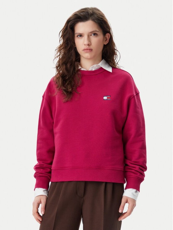 Tommy Jeans Bluza DW0DW19408 Różowy Boxy Fit