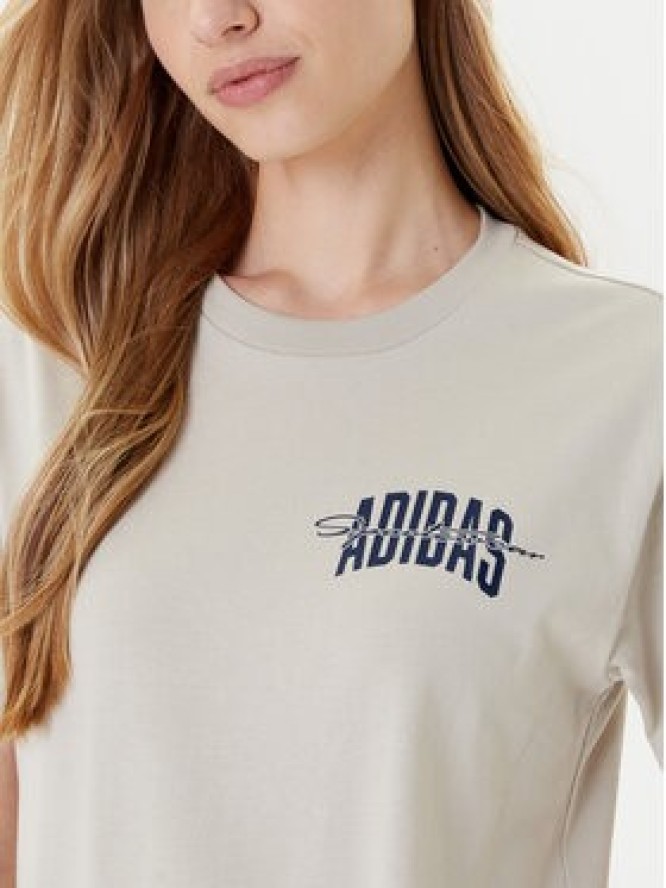 adidas T-Shirt Collegiate Graphic JM4348 Beżowy Regular Fit