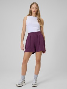 4F Spodenki dresowe damskie - burgundowe XL