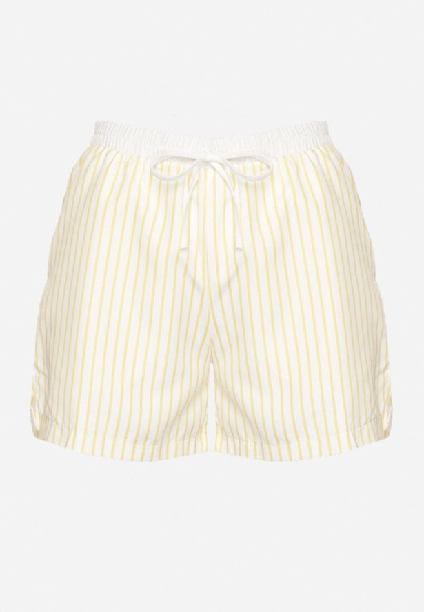 Żółte Szorty w Paski z Wiązaniem Mevadra