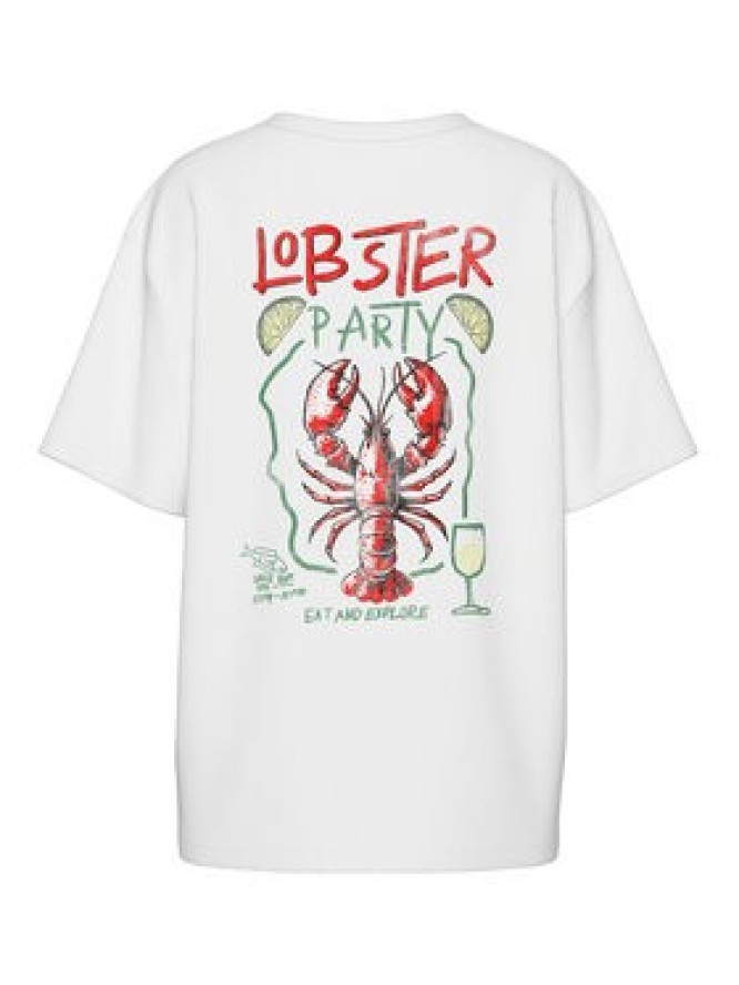 Pieces T-Shirt Tobster 17160811 Biały Oversize