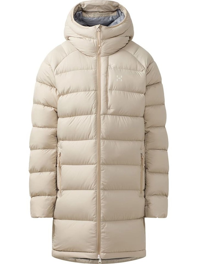 Haglöfs Płaszcz puchowy "Rosson Down" w kolorze beżowym rozmiar: S