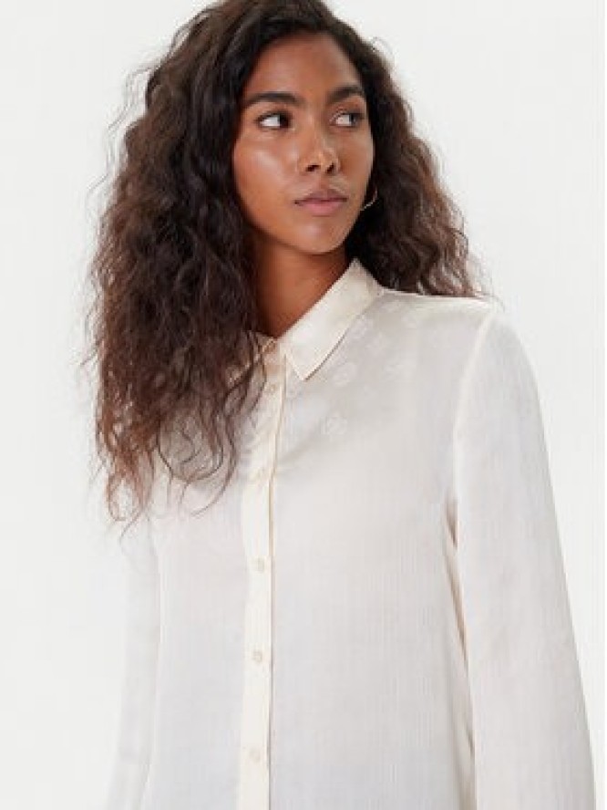 Guess Koszula W5YH1A WHCR2 Écru Regular Fit