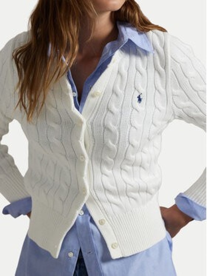 Polo Ralph Lauren Kardigan 211891643001 Biały Regular Fit