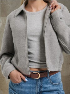 Kurtka bomberka z kołnierzykiem - szary