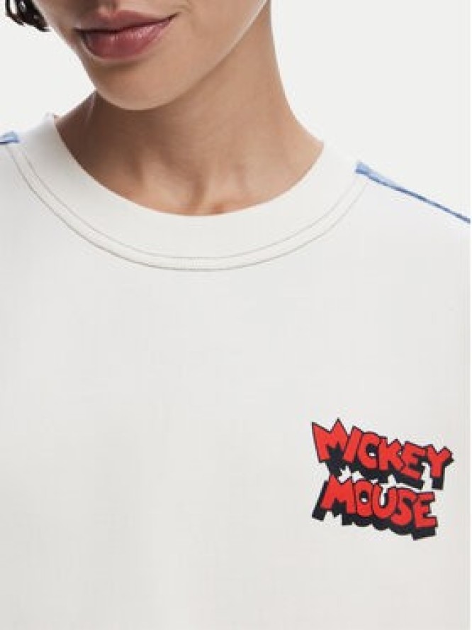 Desigual Bluza Mickey Mouse 25SWSK39 Écru Regular Fit