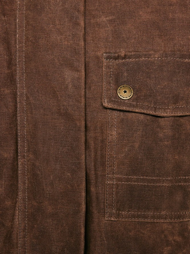 Kurtka damska parka z efektem woskowania brązowa Tormia 803