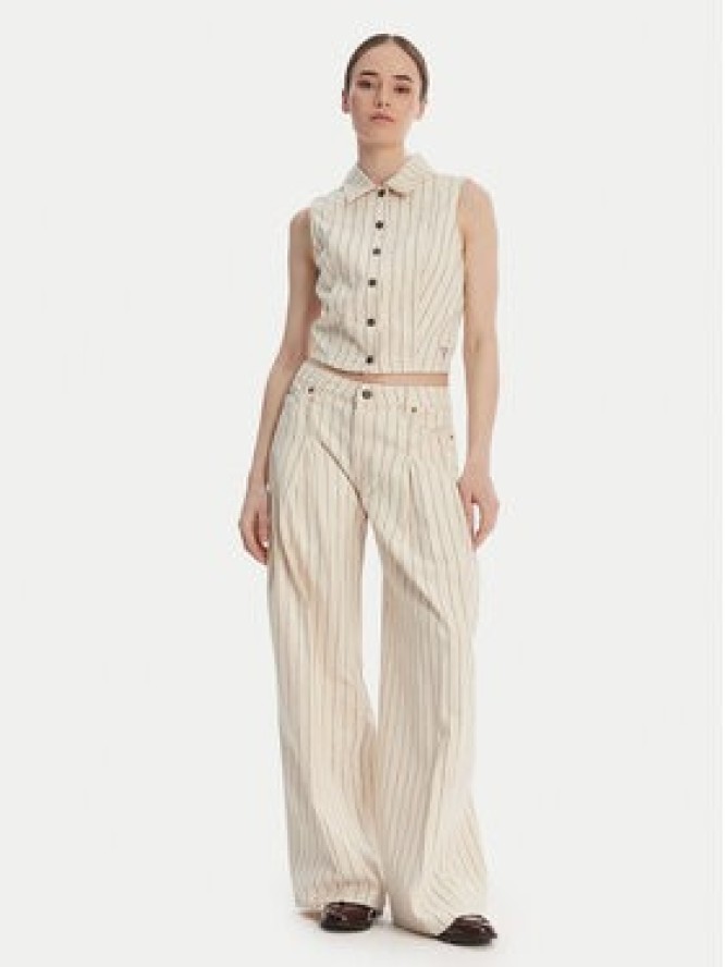 Guess Jeans Jeansy W6GA2U D7961 Écru Wide Leg