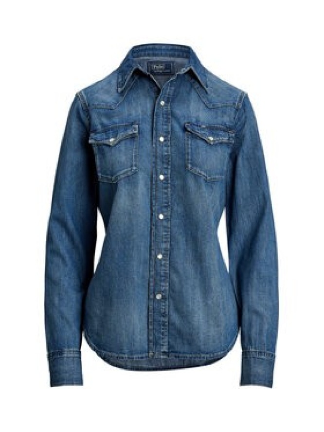 Polo Ralph Lauren Koszula jeansowa 211969402001 Granatowy Slim Fit