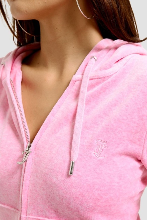 JUICY COUTURE Różowa bluza damska Robertson Hoodie, Rozmiar M