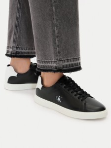 Calvin Klein Sneakersy Low Pro Cup Laceup Lth Moire HW0HW02845 Czarny