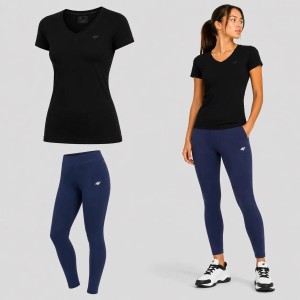 ZESTAW DAMSKI 4F T-SHIRT + LEGGINSY SPORTOWY KOMPLET NA CO DZIEŃ XS SS26
