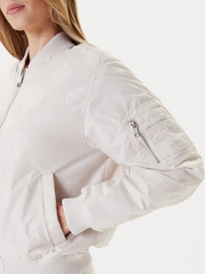 Guess Kurtka bomber W5YL08 WHDK2 Écru Regular Fit