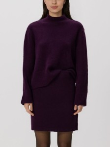 Spódnica mini z domieszką wełny - mahoniowy