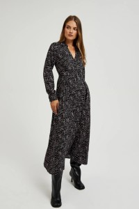 Wiskozowa sukienka midi czarna