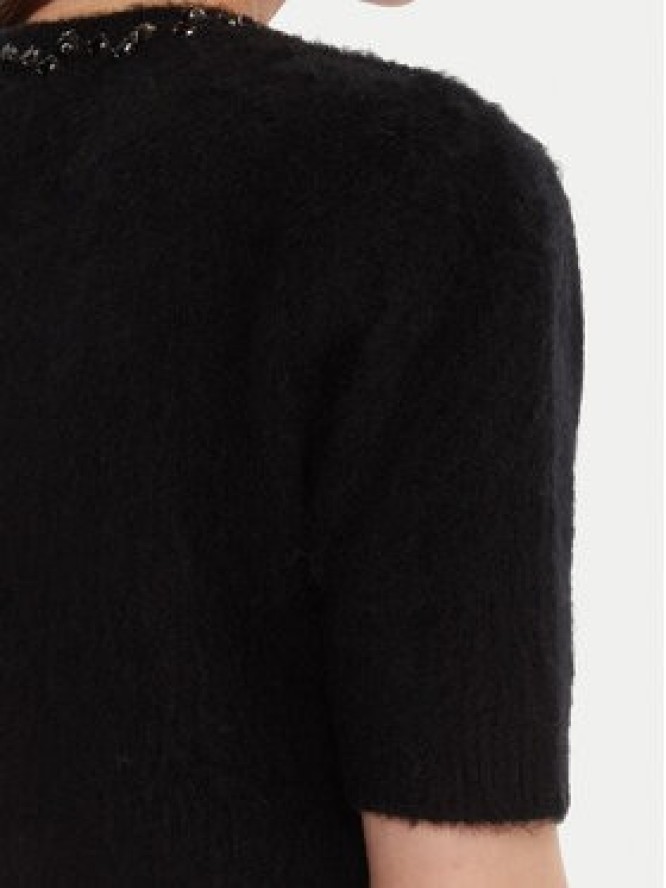 KAOS Sweter RI1NT071 Czarny Regular Fit