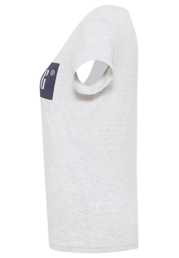 MUSTANG ALINA C LOGO TEE DAMSKI T-SHIRT KOSZULKA LOGO LIGHT GREY MELANGE 1013220 4141