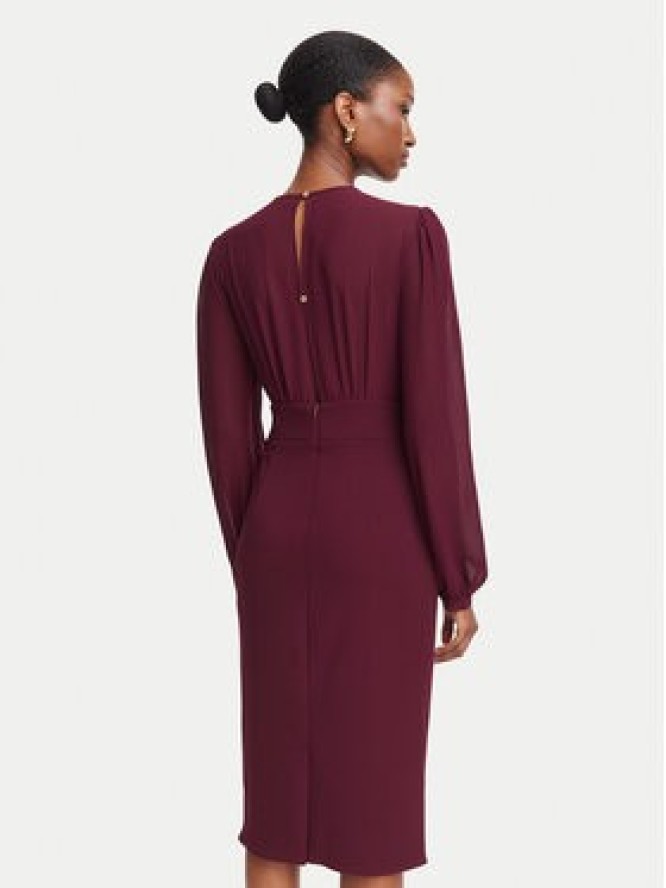 Rinascimento Sukienka koktajlowa CFC0130446003 Bordowy Slim Fit