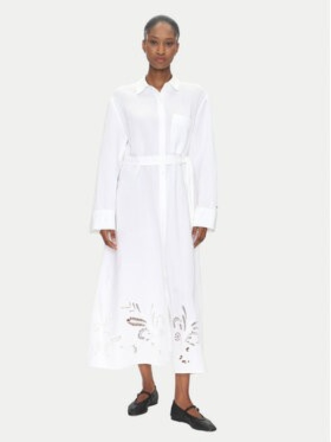 Tommy Hilfiger Sukienka koszulowa WW0WW45939 Biały Loose Fit