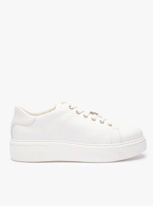 Białe sneakersy ze skóry licowej