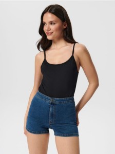 Szorty jeansowe high waist - niebieski