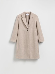Jednorzędowy płaszcz - beżowy