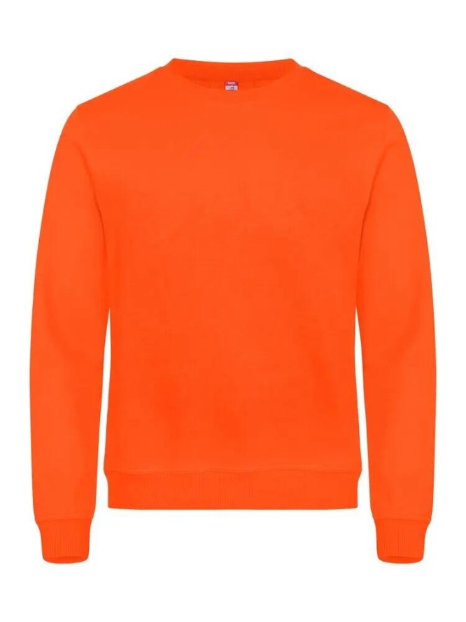 clique Basic Roundneck uniseks bluza z okrągłym dekoltem visibility orange