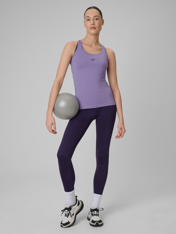 4F Top treningowy slim szybkoschnący damski - fioletowy L