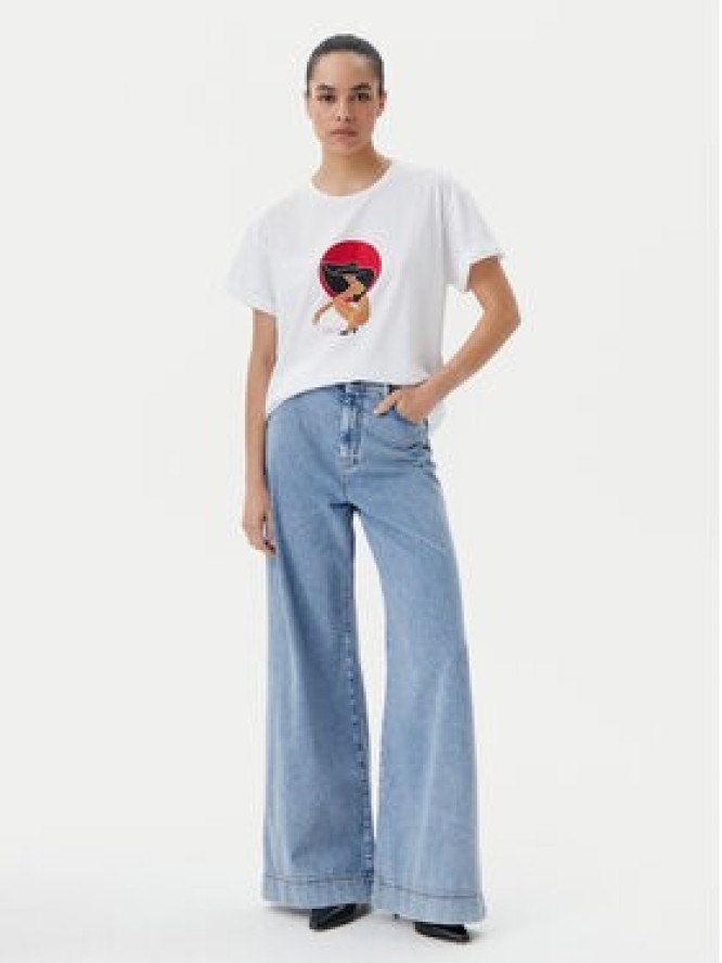 Liu Jo Beachwear T-Shirt q-roa-35173 Biały Regular Fit