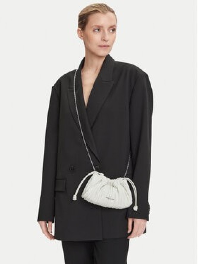 Calvin Klein Torebka Drawstring Plisse Conv Mini Cb P LV04F3077G Biały