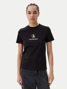 Calvin Klein Jeans T-Shirt Shadow Graphic J20J225545 Czarny Regular Fit