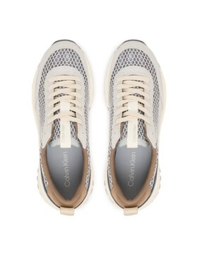 Calvin Klein Sneakersy Hike Runner Lace Up Techmix YW0YW02030 Beżowy