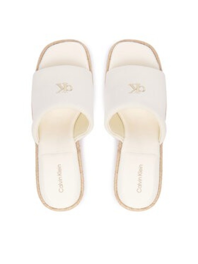 Calvin Klein Espadryle Wedge Espad 70 Canvas Mg HW0HW03282 Kremowy