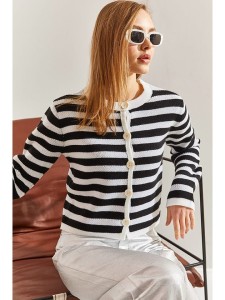 Bianco Lucci Kardigan w kolorze biało-czarnym rozmiar: onesize