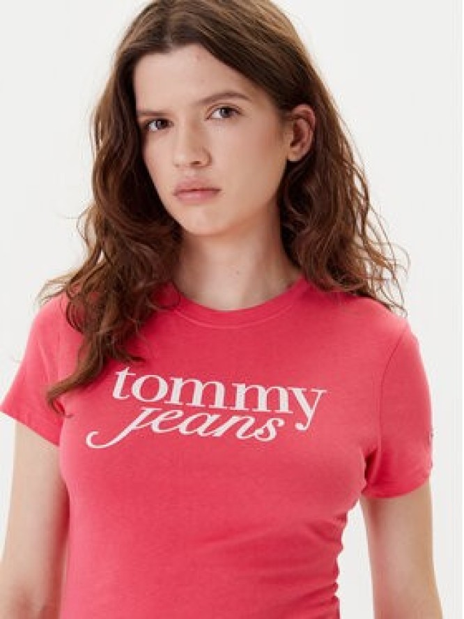 Tommy Jeans T-Shirt Essential DW0DW19447 Różowy Slim Fit
