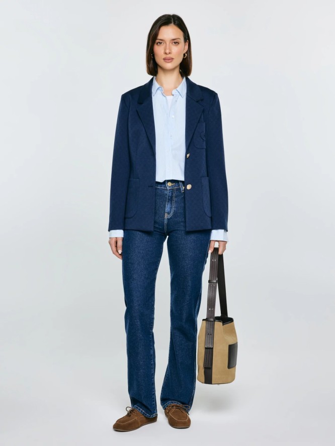 Marynarka damska slim granatowa Norbia 403