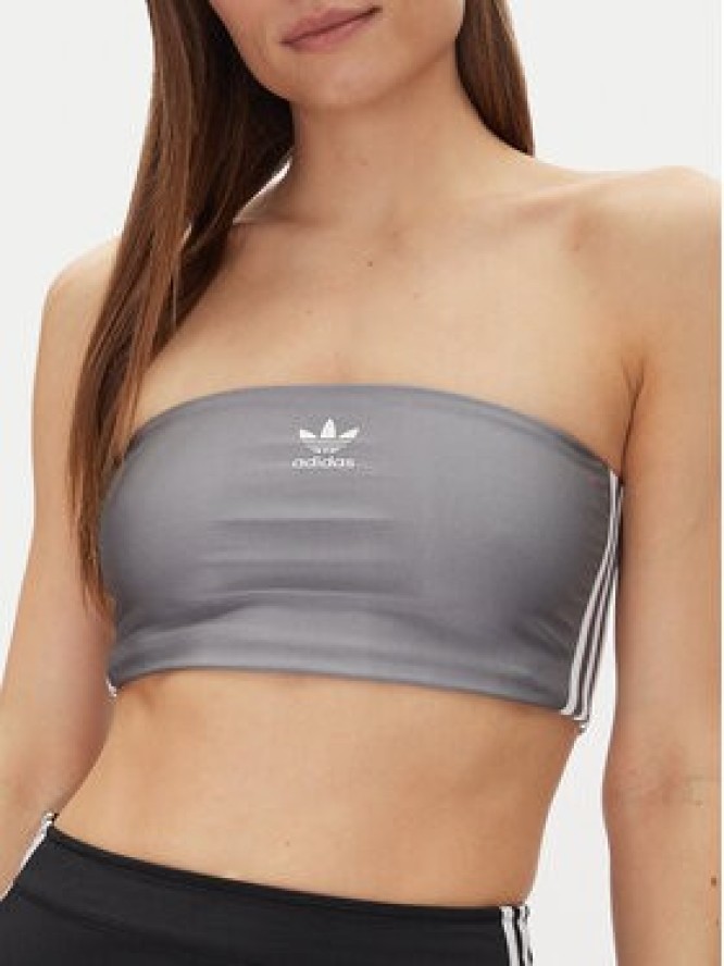 adidas Top 3-Stripes JD3385 Szary Slim Fit