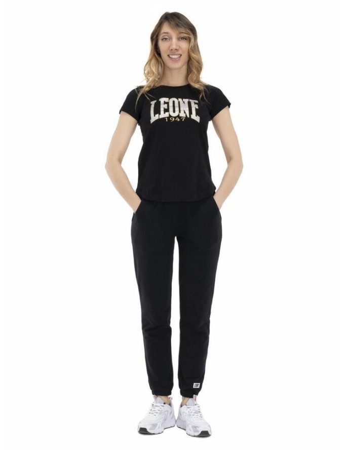 Damska koszulka z logo w kolorze złoto-srebrnym