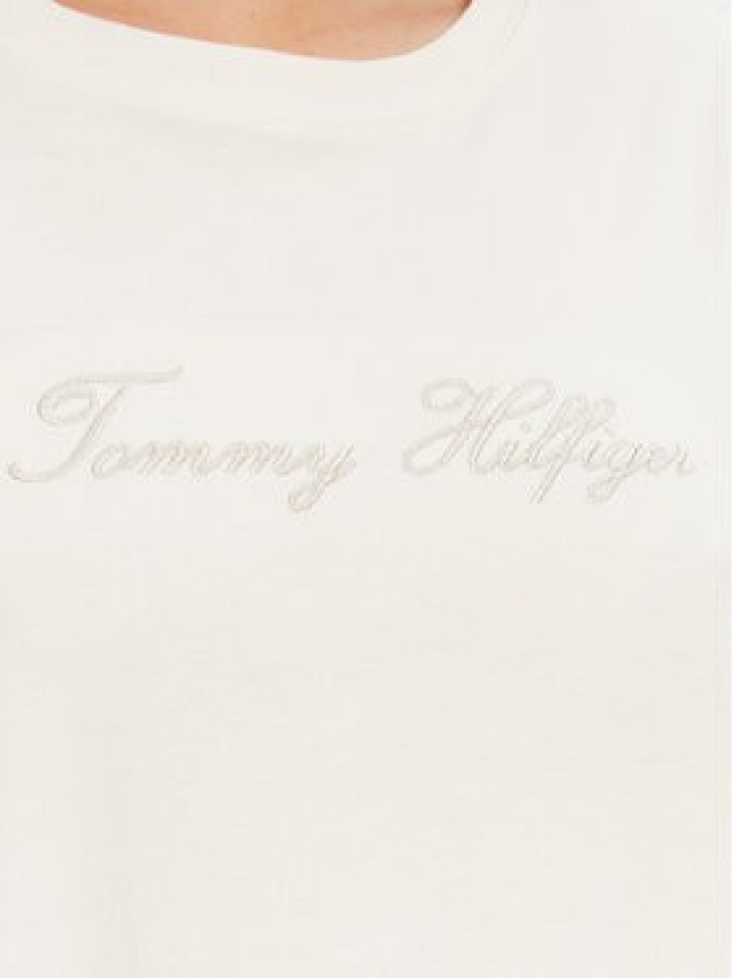 Tommy Hilfiger T-Shirt Script WW0WW47210 Écru Regular Fit