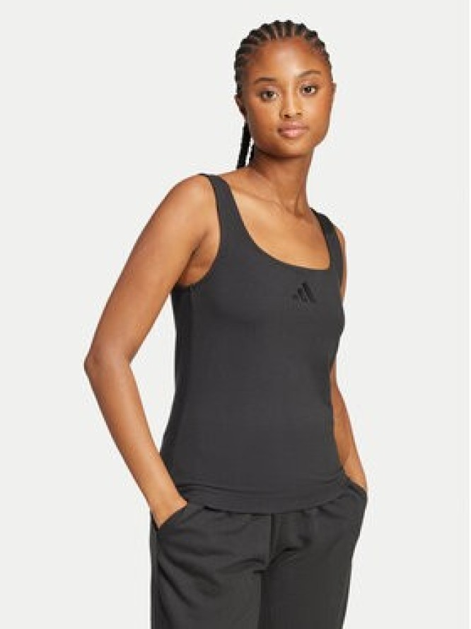 adidas Top All SZN Luxe JJ2336 Czarny Slim Fit