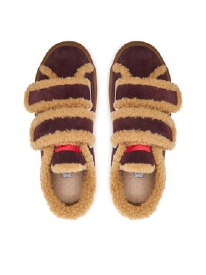 Inuikii Sneakersy Lila Shearling Low Velcro 1001.001.0561.518 Bordowy