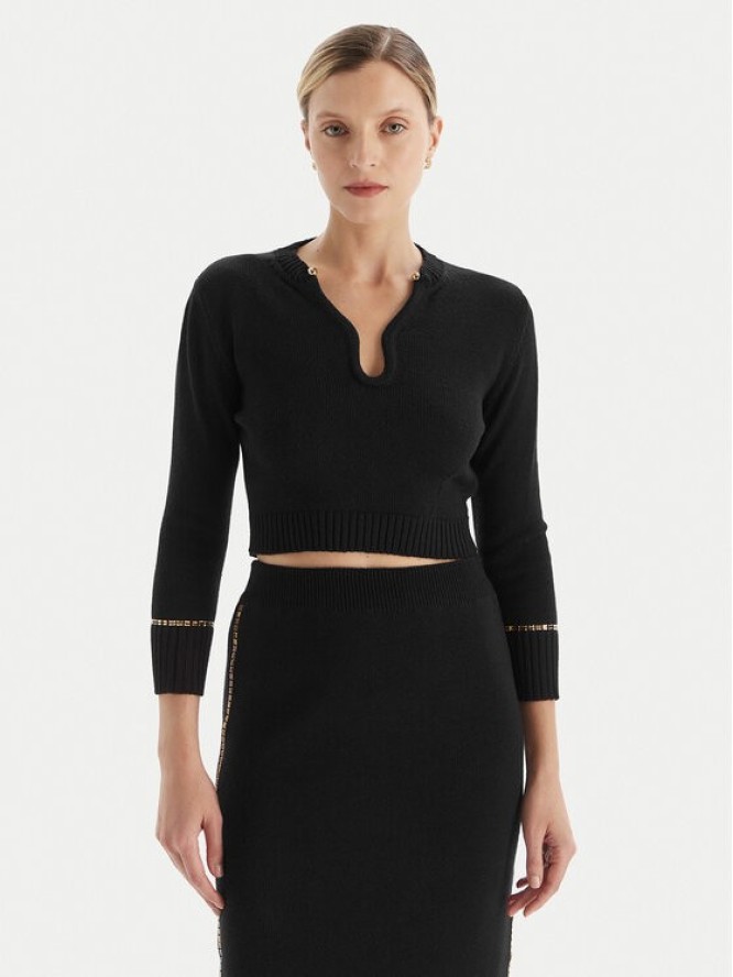 Simona Corsellini Sweter A25CPMGE0601 Czarny Slim Fit