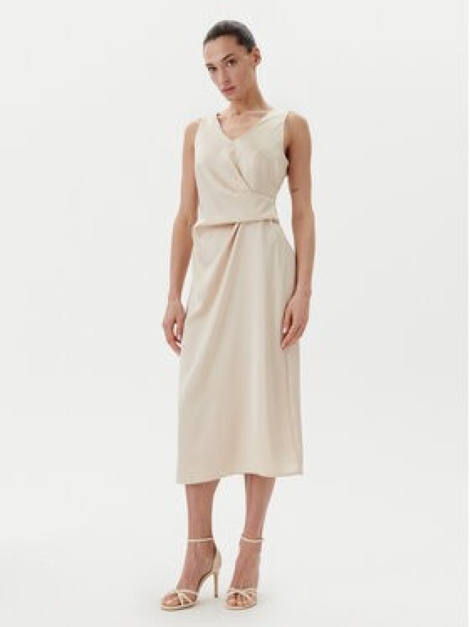 Rinascimento Sukienka koktajlowa CFC0122928003 Beżowy Regular Fit