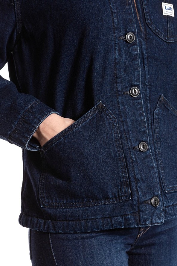 DAMSKA KURTKA JEANSOWA LEE SHERPA CHORE JACKET BROOME L54FCZXK 112112773