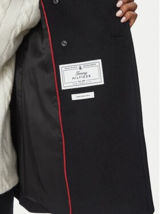 Tommy Hilfiger Płaszcz wełniany WW0WW51522 Czarny Regular Fit