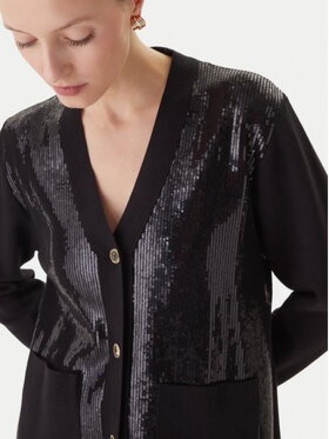 LOLA CASADEMUNT Kardigan LF2511011 Czarny Regular Fit