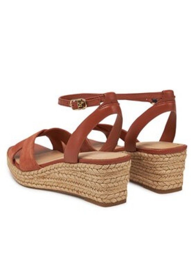 Tommy Hilfiger Espadryle Leather & Suede Mid Wedge Espad FW0FW08804 Brązowy