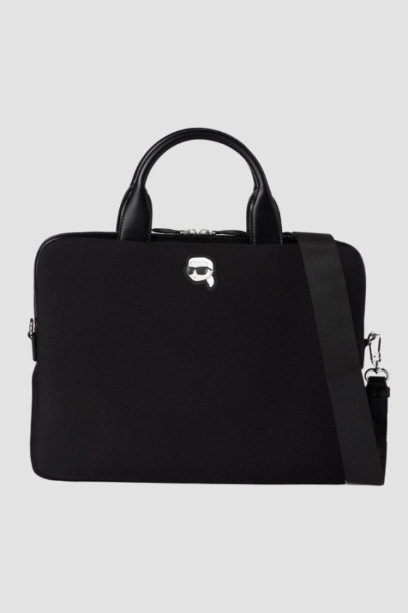 KARL LAGERFELD Czarna torba na laptopa Ikon Neop
