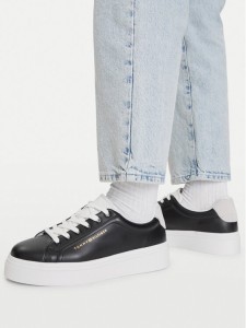 Tommy Hilfiger Sneakersy Th Feminine Platform Monogram FW0FW09594 Czarny
