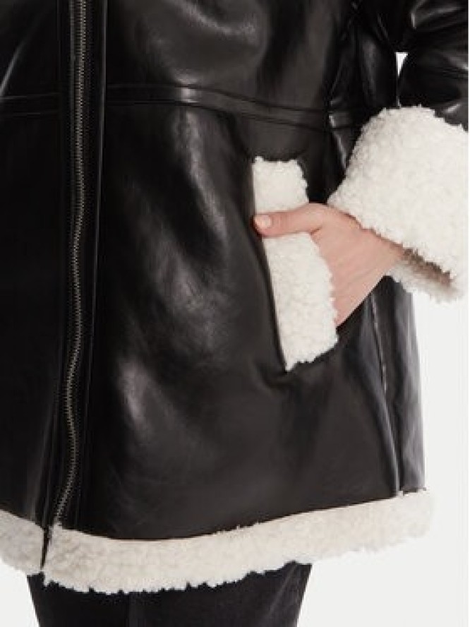 French Connection Kurtka z imitacji skóry 70ZAL Czarny Regular Fit